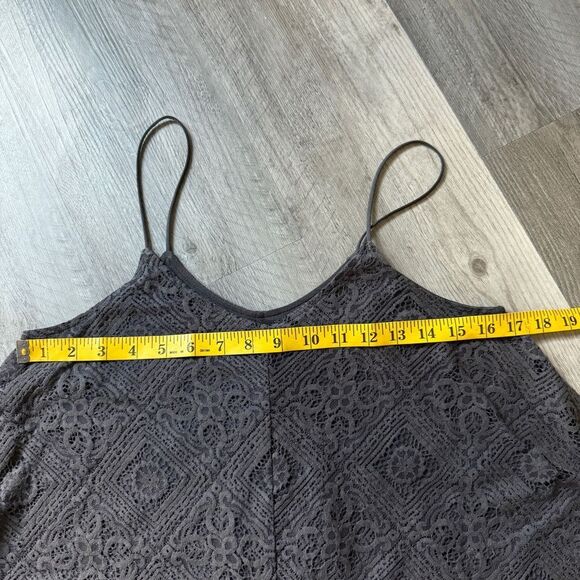 American Eagle Lace Trapeze Top Lined Small Dark Gray Festival - Picture 8 of 11